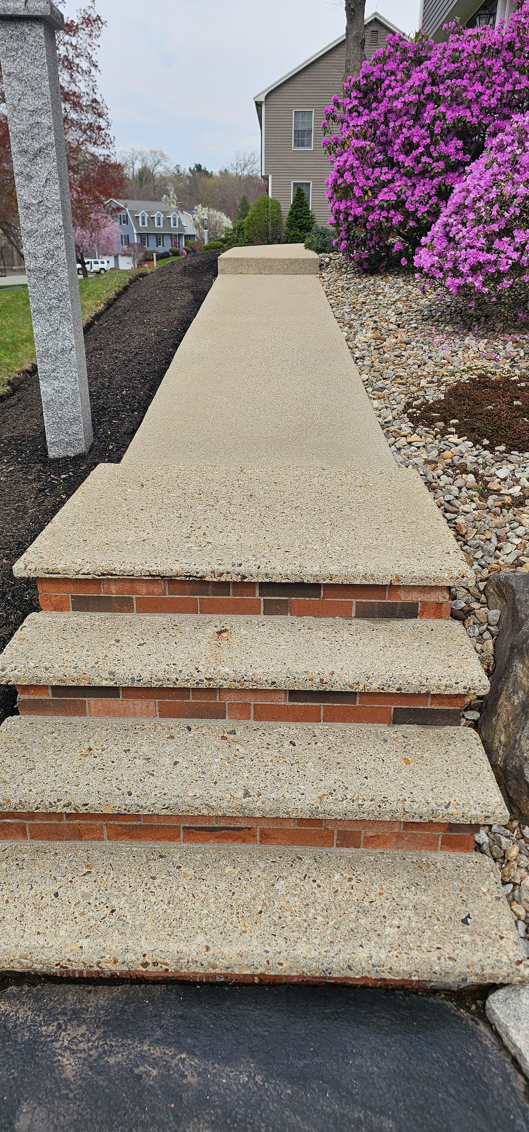 Concrete Walkway cleaning & Retaining wall cleaning